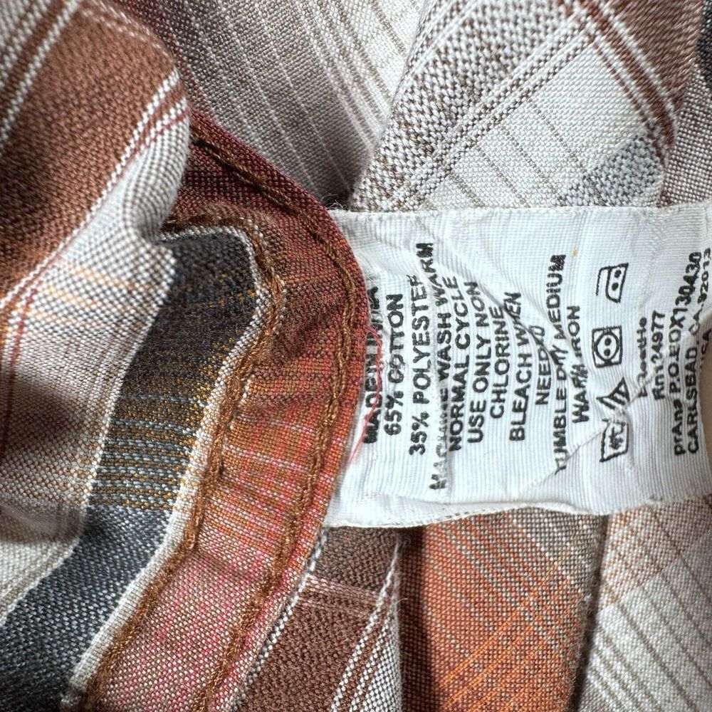 Prana Shirt Shirt Mens Large Plaid Short Sleeve‎ Button Up Casual Outdoor - Picture 6 of 13